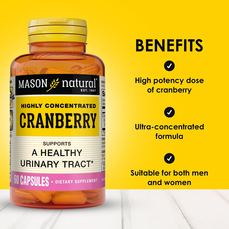 MASON NATURAL Cranberry Highly Concentrated 900 mg, 3 Month Supply, Antioxidant & Immune Health, Supports Healthy Urinary Tract, 3 Pack