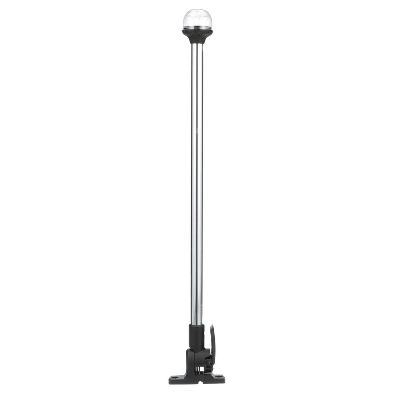 attwood 5550-PA20-7 Lightarmor Folding All-Round 20-Inch Marine Boat 360-Degree Pole Light, Silver