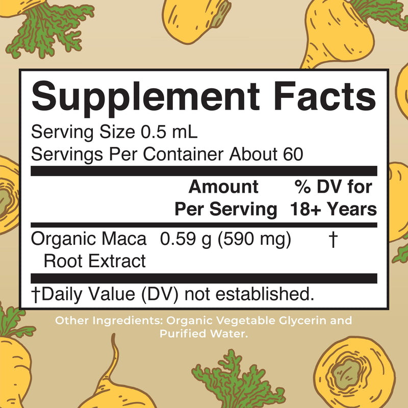 MARYRUTH'S USDA Organic Maca Root Liquid Drops, 1 Fl Oz | Vegan, Non-GMO, Gluten Free, Alcohol Free
