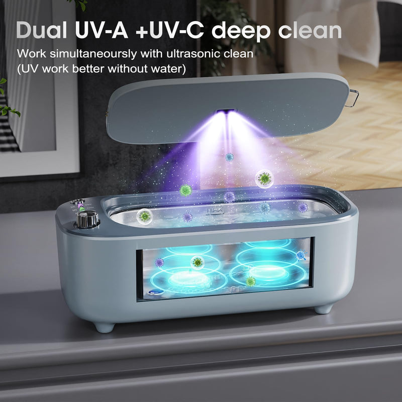 Ultrasonic Jewelry Cleaner, Smart Variable Frequency 47KHz - 50KHz Grey