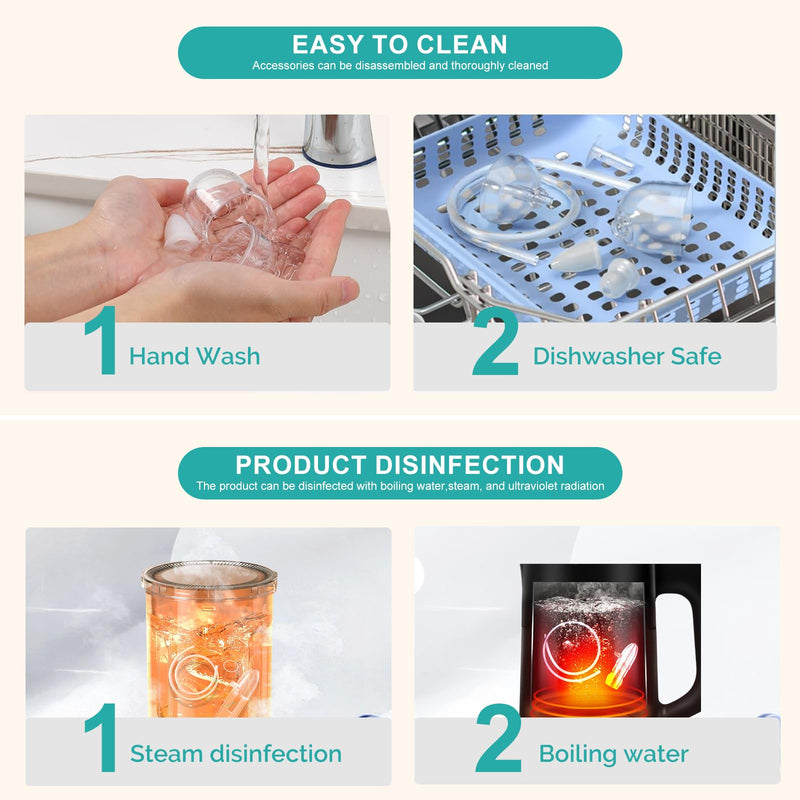 Nasal Aspirator for Baby, Portable Hand Puller Nose Sucker, Quiet Suction Easy to Operate | Reusable | Soft Silicone Nose Cleaner for Fast and Effective Relief of Nasal Congestion in Infant Plastic - BeesActive Australia