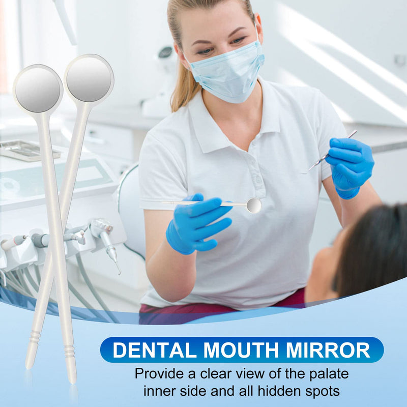 EZGO 100pcs Dental Mouth Oral Teeth Mirrors Shiny Handle with Free Protective Packing, Every Mirror Individually Packed (Pack of 100) - BeesActive Australia