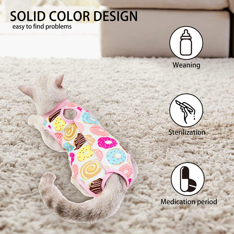 Cat Professional Surgical Recovery Suit,E-Collar Alternative for Cats Dogs,After Surgery Wear, Pajama Suit,Home Indoor Pets Clothing Doughnut XL X-Large - BeesActive Australia