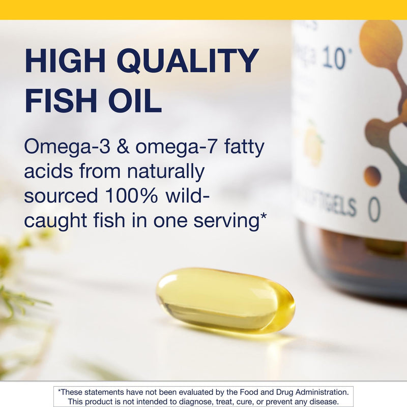 Metagenics OmegaGenics Mega 10, Omega-3 Heart Health Support, 60 Softgels | Omega-3 Fish Oil Supplement, 1000 mg EPA and DHA per Serving, Supports Heart, Brain and Joint Health, Non-GMO and Gluten-Free