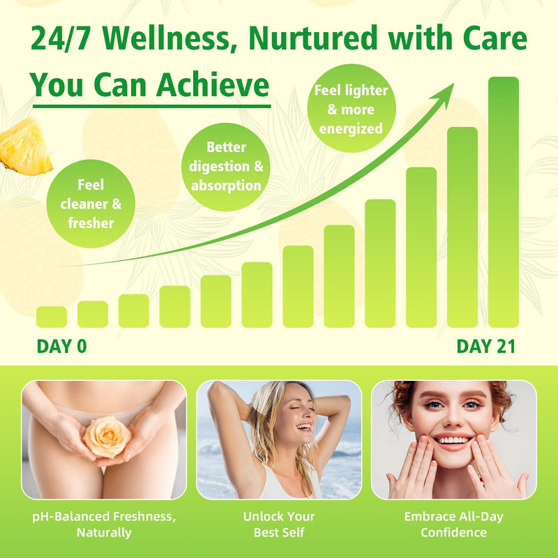 Premium Feminine Balance Gummies for Women's Immune Health, Hawaiian Pineapple Gummies Support pH Balance & Immune Support, Vegan, Gluten-Free, 60 Gummies ﻿ 1pack