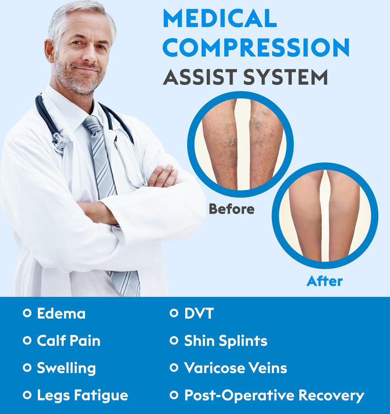 MGANG® 20-30 mmHg Compression Socks, Knee High Compression Stocking for Men and Women, Closed Toe, for Varicose Veins, DVT, Swelling, Edema, Shin Splints, Beige XX-Large Closed-toe Beige - BeesActive Australia