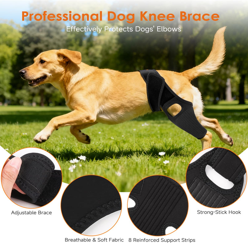 Jorme Dog Knee Brace for Torn ACL, Dog Leg Brace for Post-Surgery Recovery, Arthritis & Luxating Patella,Side Stabilizers, Breathable Neoprene, Adjustable Velcro & Belly Band,Front/Rear Legs (M) M