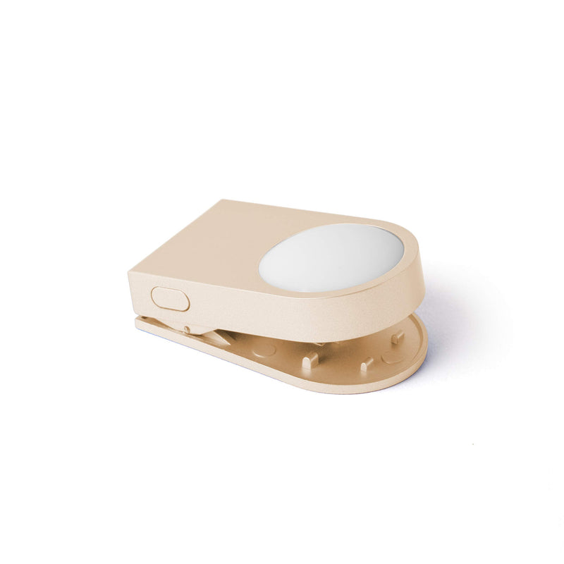 Lexon Lucie - LED Clip On Light, Rechargeable, Water-Resistant IPX4, Dual-Color Mode with 4 Light Settings, Ideal for Running, Walking and Cycling - Gold