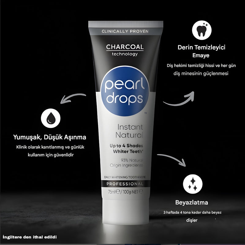 Pearl Drops Instant Natural White Activated Charcol 75ml - BeesActive Australia