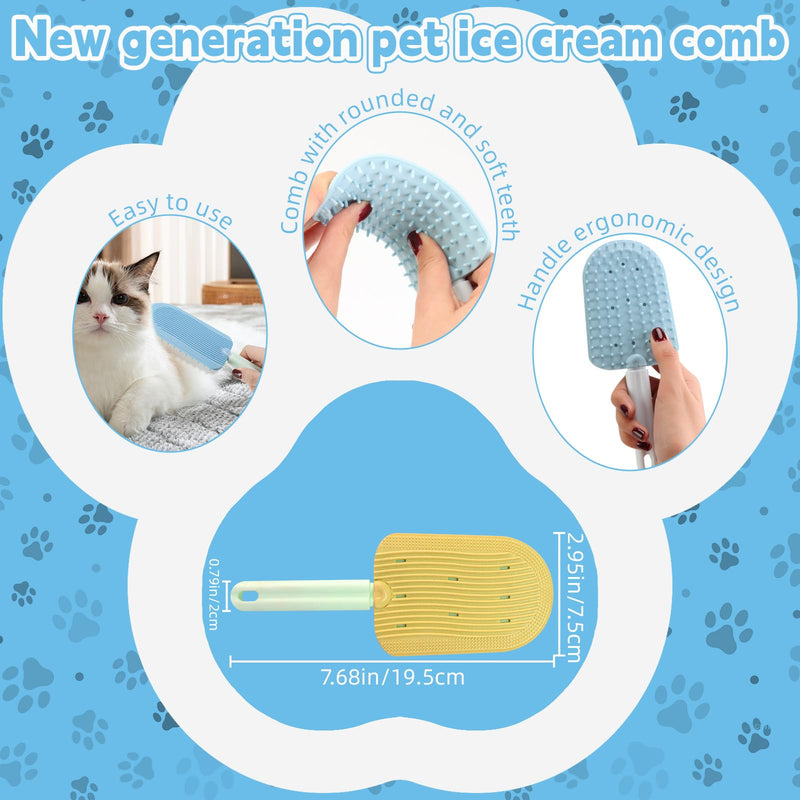 2PCS Cat Tongue Comb,Cat Tongue Brush,2024 New Cat Grooming Brush,Cat Grooming Brush for Indoor Cats,Cute Cartoon Ice Cream Cat Fur Remover Comb for Cats Grooming Easily Removes Fur Reducing Hairballs - BeesActive Australia
