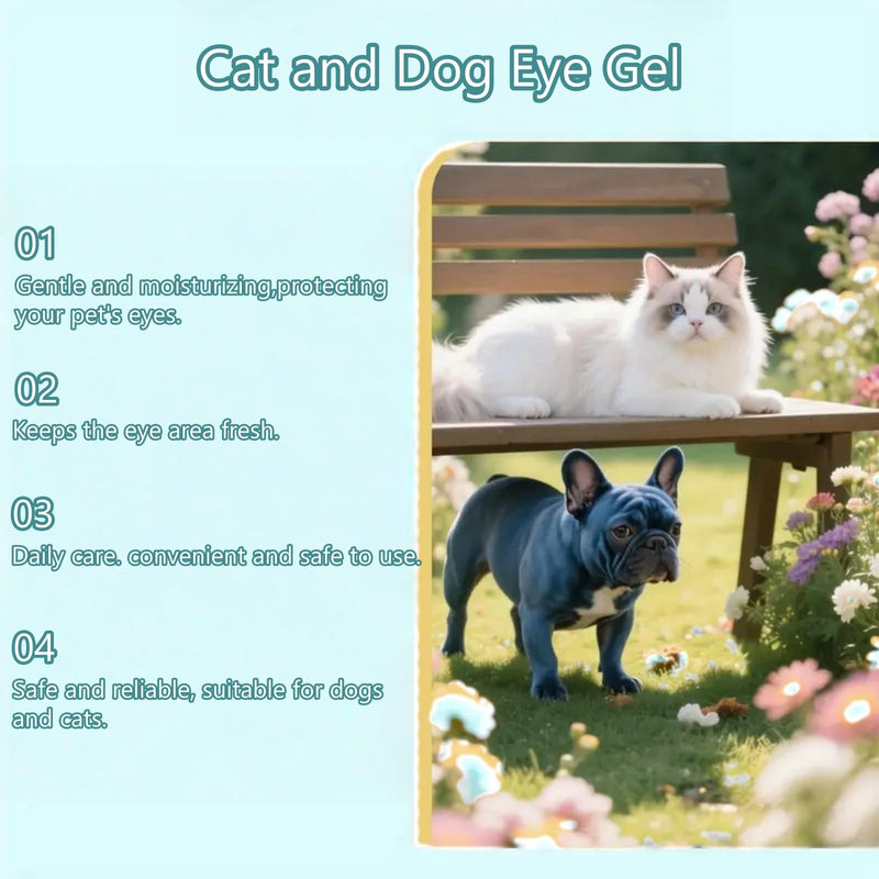 AINxtolm Cat and Dog Eye Gel,Pet Eye Gel for Dogs and Cats,Eye Care for Dogs and Cats,Dog Eye Cleaner,Soothes Redness Gel,Eye Gel for Dry Eyes,Dog Eye Drops for Gunky Eyes,Dry Eye Drops for Dogs,5g