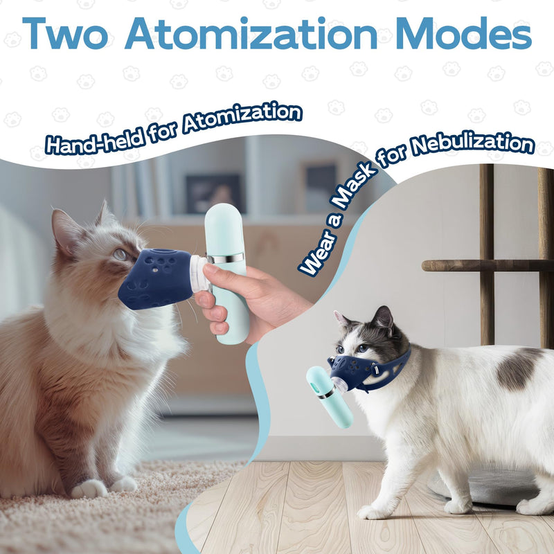 Cat Nebulizer, Pet Low Noise Nebulizer, Portable Handheld Nebulizer of Mist with Mask, Cat Inhaler for Travel or Home Daily Use for Breathing Problems, Used at Home, Outdoor Use (S) - BeesActive Australia