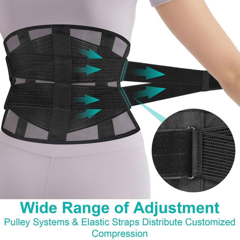 Ultra Thin Lumbar Support Brace for Women & Men – Lightweight Back Pain Relief Belt with Breathable Mesh – Slimline & Invisible Under Clothes – Sciatica & Herniated Disc Support L/XL