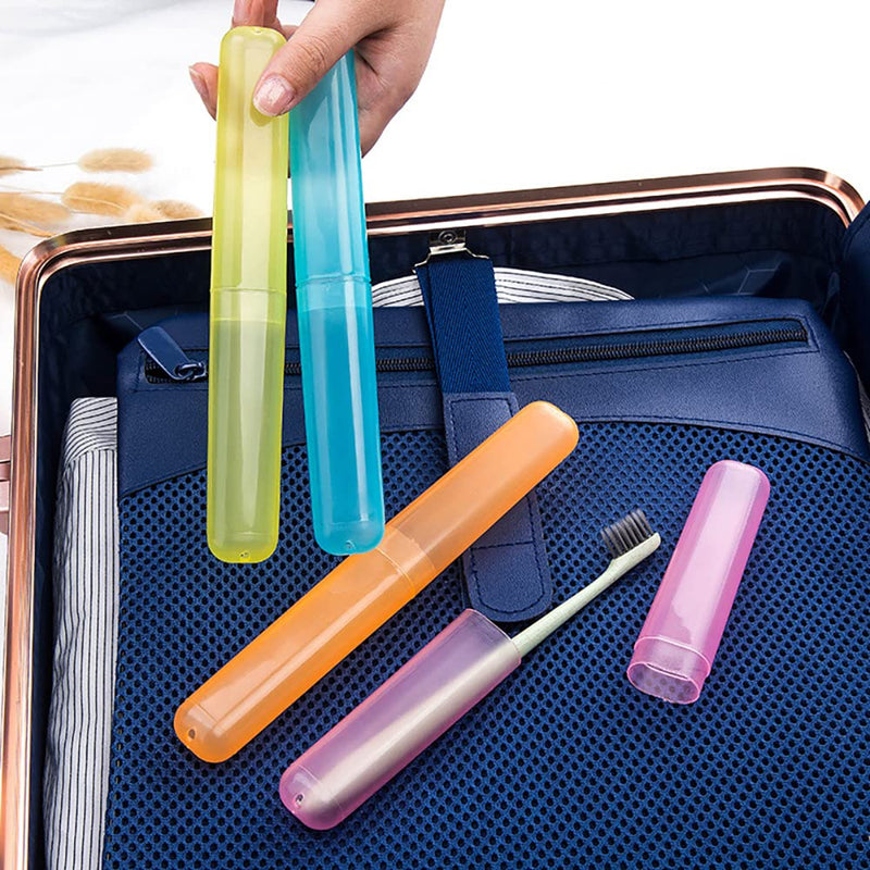 Hedume 35 Pieces Travel Toothbrush Case, 7 Colors Portable Plastic Dust-proof Breathable Toothbrush Holder for Travel, Camping, Home, School, Business - BeesActive Australia