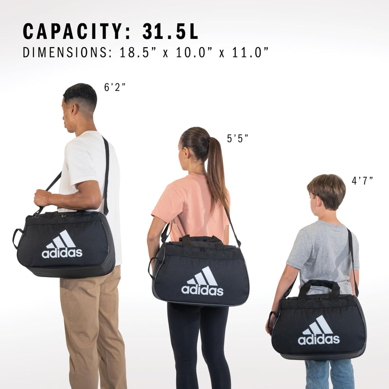 adidas Unisex Diablo Small Duffel, Sports Duffle Gym Bags for Men or Women, One Size Black/Diablo - BeesActive Australia