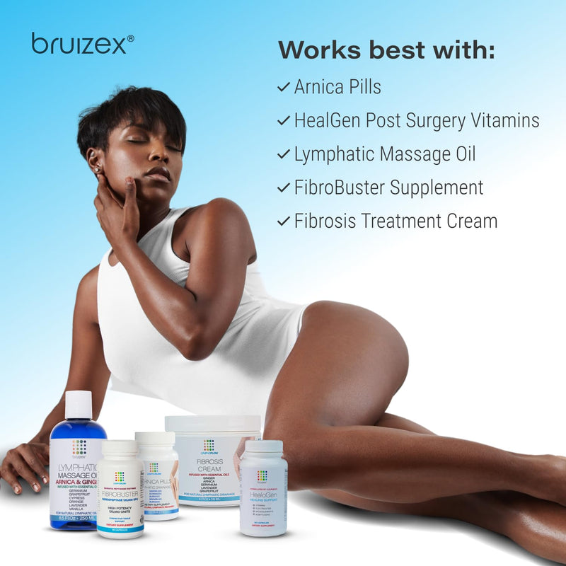 Bruizex Bromelain & Quercetin Recovery Complex - Post Surgery Recovery Bruising, Swelling Relief, Lymphatic Drainage - Post 360 lipo, BBL, Liposuction, Tummy Tuck - Non GMO - 60 Capsules