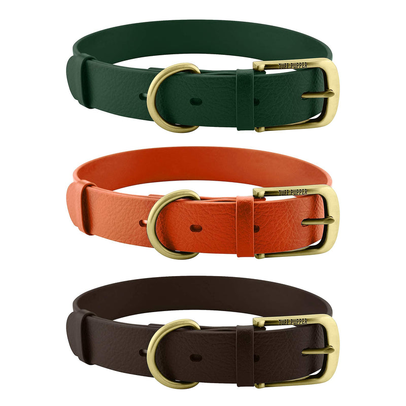 Tuff Pupper Classic Heavy Duty Dog Collar | 10x Stronger Than Leather | 100% Waterproof & Odor Proof Dog Collar | Tough Rust-Proof All Metal Hardware Medium (15-19" Neck) Forest Green Medium (15 - 19" Neck) - BeesActive Australia