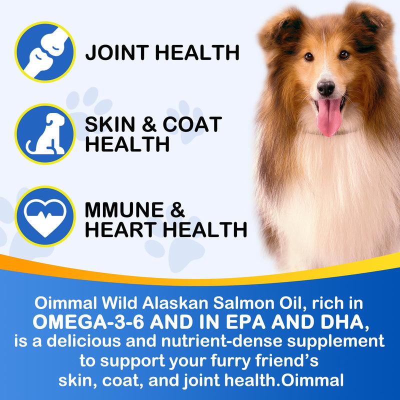 Pets Wild Alaskan Salmon Oil For Dogs, Cats, Dog Supplement Supports Dog Skin And Coat, rich in Omega-3-6 and in EPA and DHA, Food Supplements for Itchy Skin, Coat, Joint Care（120 SOFT GEL）…