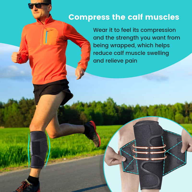 Sylong Calf Compression Wrap Brace for Men & Women, for Swelling Torn Calf Muscle, Diamond-shaped Elastic Band for Pressure, fit Varicose Vein Pain Relief (L/XL-2 pack) L/XL