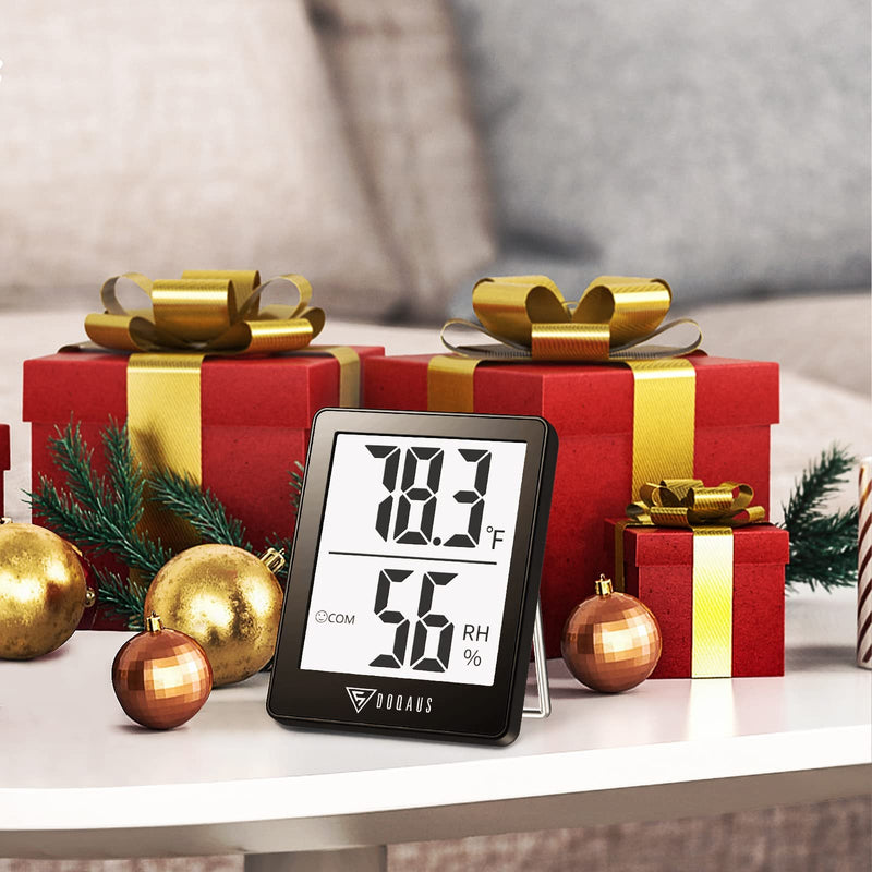 DOQAUS Digital Hygrometer Indoor Thermometer 3 Pack, Room Thermometer with 5s Fast Refresh, Accurate Humidity Meter Temperature Sensor for Home, Bedroom, Baby Room, Office, Greenhouse, Cellar (Black) Black - BeesActive Australia