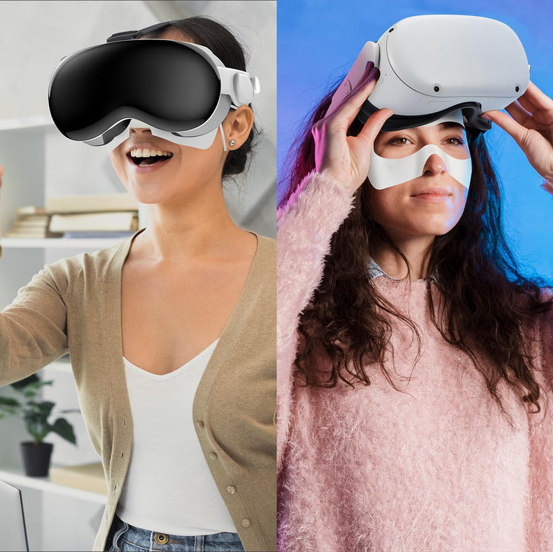 White Disposable VR Face Cover, Compatible with Apple Vision Pro VR Face Cover, Disposable Hygiene VR Face Eyes Mask, VR Mask Pads Covers Compatible with Quest 3, Quest 2 (50Pcs) - BeesActive Australia
