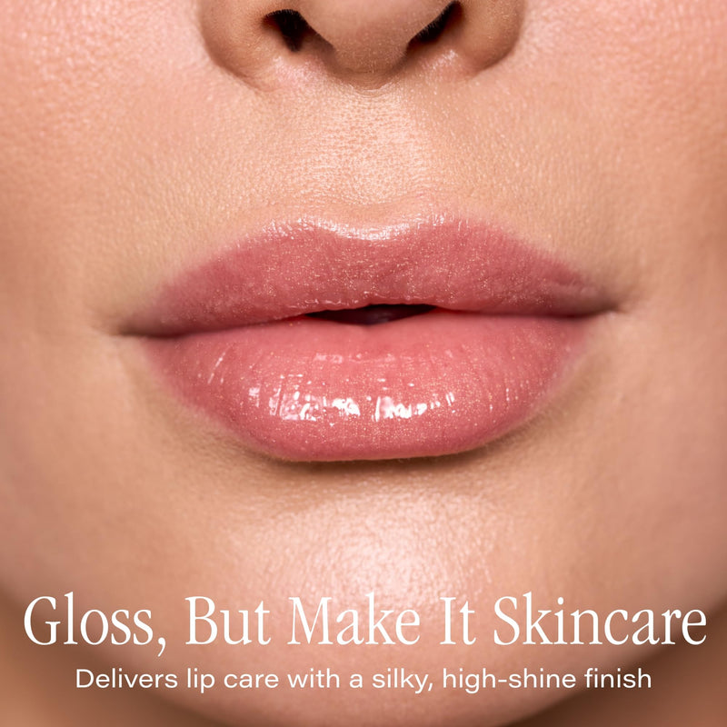 SKINN Luminous Lip Oil with Vitamin C & Manuka Honey, Blush | Smooth Lines & Soothe Dry Cracked Lips - Hydrating Lip Gloss & Oils for Elasticity - Lip Gloss with Skincare Benefits