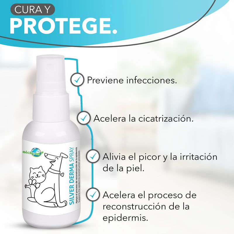 Aldivet Healing Spray in Dogs and Cats – Antimicrobial Protection – Accelerates Tissue Regeneration and Reconstruction – Relieves Irritation Mild Inflammation of the Skin and Itching – 50 ml.