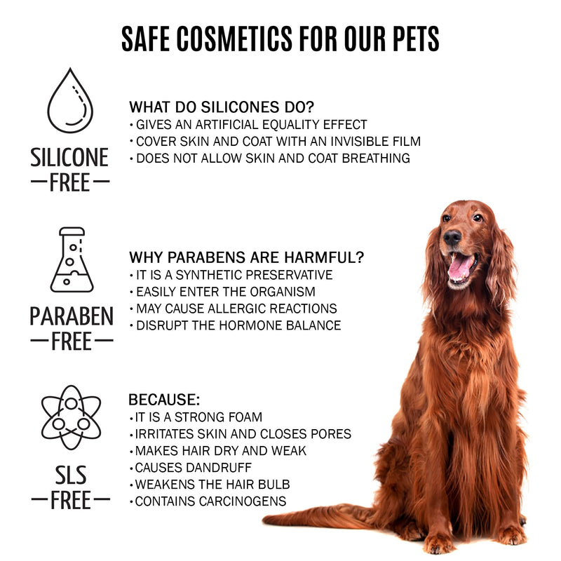 Moisturizing Dog Conditioner 5in1 - Allergy Dog and Cat Shampoo, Sulfate Parabens SLS Free Natural Composition Grooming Product with Essential Oils for Gentle Coat & Skin Deep Hydration, 13.5 Oz - BeesActive Australia