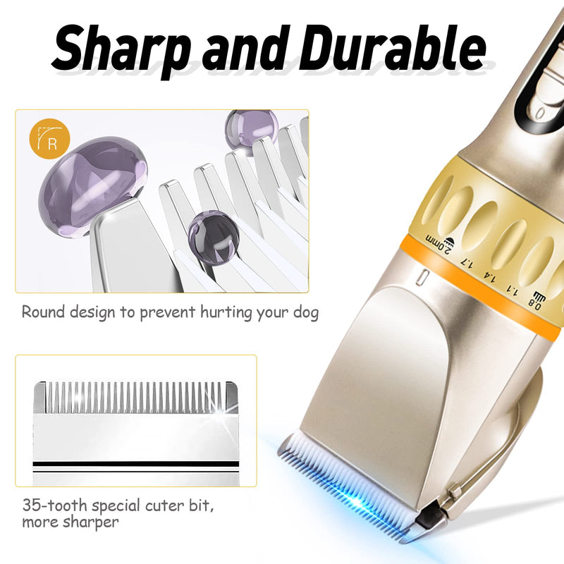 Professional Pet Clipper for Grooming with 12V High Power, Low Noise, Adjustable, Trimmer Supplies for Medium Large Cat Dog Sheep Animal, Pet Electric Shaver for Thick Long Hair - BeesActive Australia