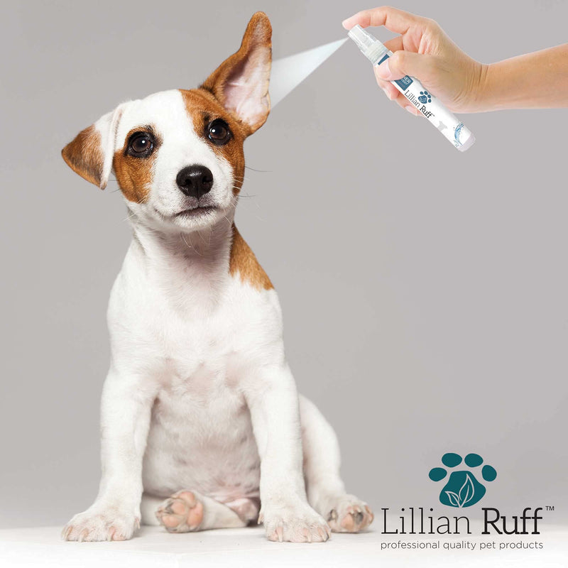 Lillian Ruff Travel Kit for Dogs | Dog Grooming Spray for Airline Travel, Dog Camping, Dog Beach | Deodorizing Waterless Dog Shampoo x4, Dog Breath Freshener, Dog Detangler Spray, Dog Ear Cleaner - PawsPlanet Australia