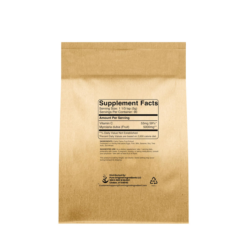 PURE ORIGINAL INGREDIENTS Camu Camu (1lb) Vitamin C, Brazilian Superfood, Lab-Verified, Non-GMO 16 Ounce (Pack of 1)