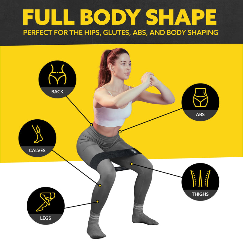Tribe Lifting Fabric Resistance Bands for Legs - Workout Bands Resistance Bands for Men and Women - Booty Bands for Working Out - Exercise Bands Resistance Bands Set - Elastic Bands for Exercise Grey - BeesActive Australia