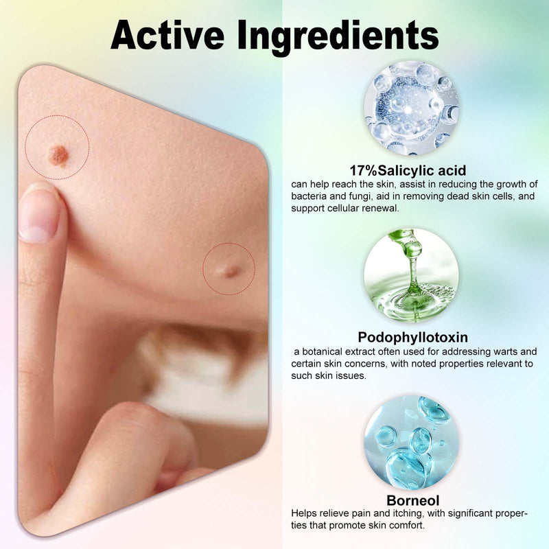Fast-Acting Wart Remover Gel with 17% Salicylic Acid - Fast-Acting to Remove Common, Flat, Plantar Warts, and HPV Warts - Professional Strength, Natural Formula for All Skin Types 1 Pack - BeesActive Australia