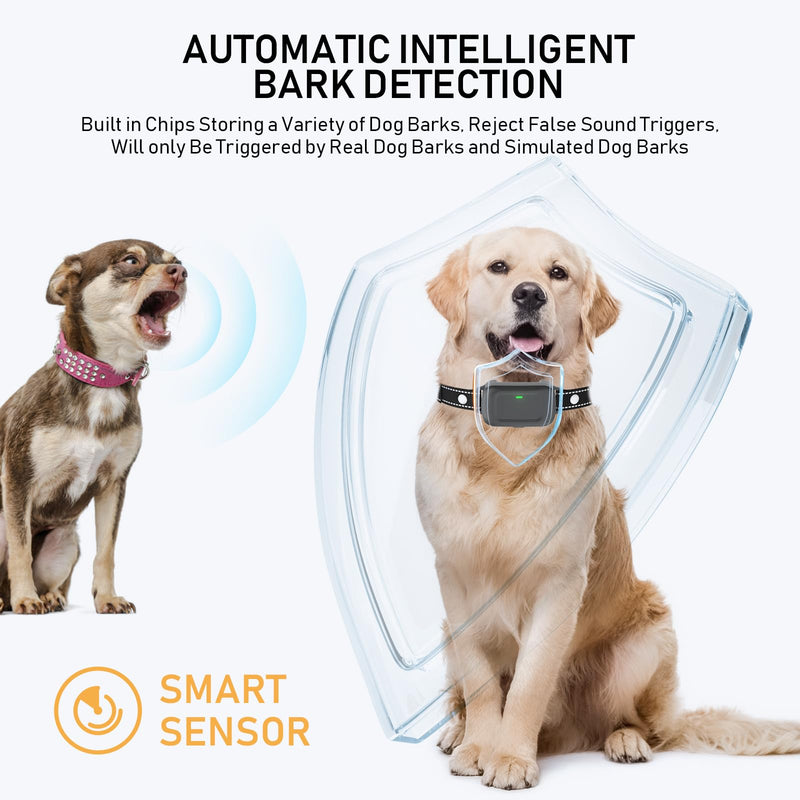 Sivomens Ultrasonic Bark Collar, Rechargeable Smart Anti Barking Collars for Dogs, Adujustiable Dog Training Collar Auto Bark Detection for Small Medium Large Dogs - BeesActive Australia