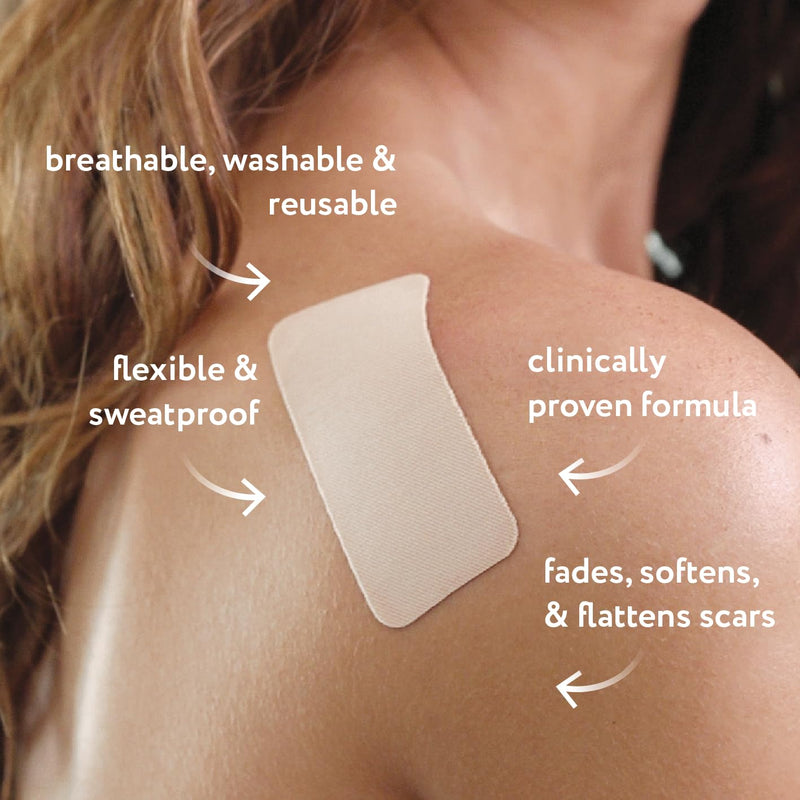 ScarAway Advanced Silicone Scar Sheets, Medical Grade Silicone Strips (1.5" x 3") Scar Treatment & Prevention for Surgical, Burn, Body, Hypertrophic & Keloid Scars Treatment, 8 Tan Reusable Sheets 8 Count - BeesActive Australia