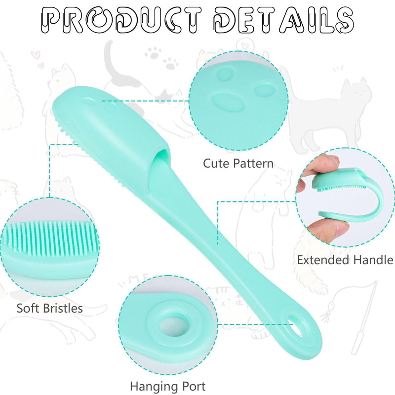 8PCS Silicone Cat Chin Brush, Silicone Scrubber for Cat Chin Cleaner, Soft Pet Finger Toothbrush Dental Care for Cats Dog Puppies 8PCS (Pink+Green+Purple+Blue)*2