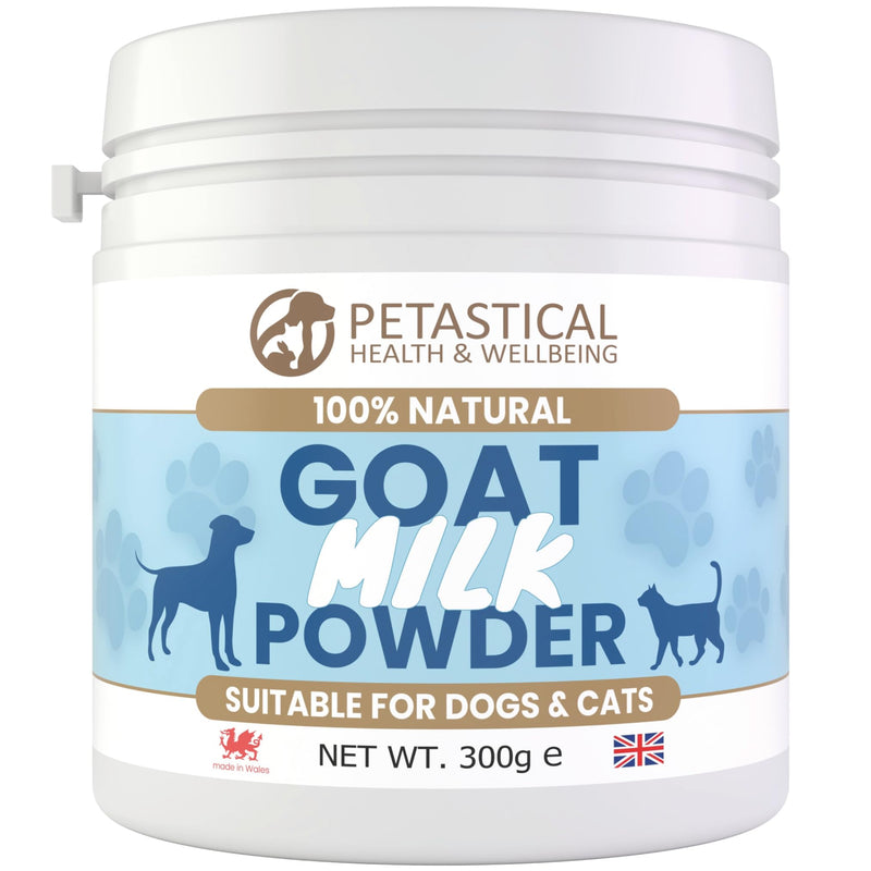 Goat Milk Powder for Dogs & Cats, 100% Natural, Rich in Nutrients & Probiotics, Tasty Food Topper or Milk Alternative, Supports Digestion, Immunity & Hydration (300g)