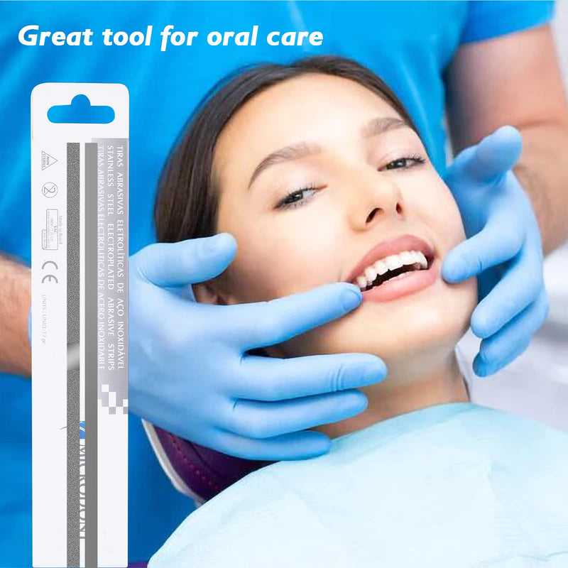 Dental Stainless Steel Polishing Strips - Dental Abrasive Stainless Steel Strips Dental Tooth File 4MM Double Side Reusable Dental Care Tools（12pcs）