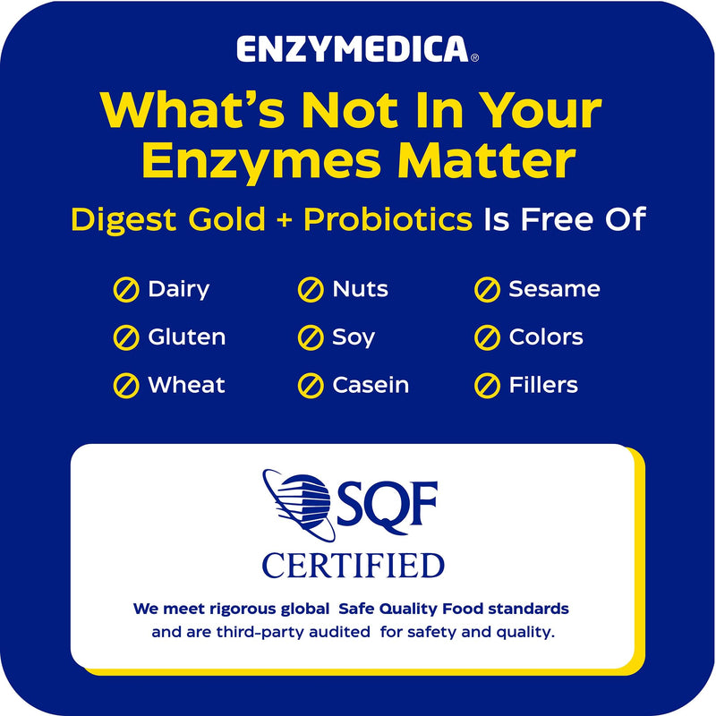 Enzymedica Digest Gold + Probiotics - Helps Gas & Bloating - 90 Caps | Digestive Enzyme Supplement for Women & Men, Enzyme and Probiotic Capsules for Digestion, Gut Health Support, Vegetarian 90 Count (FFP)