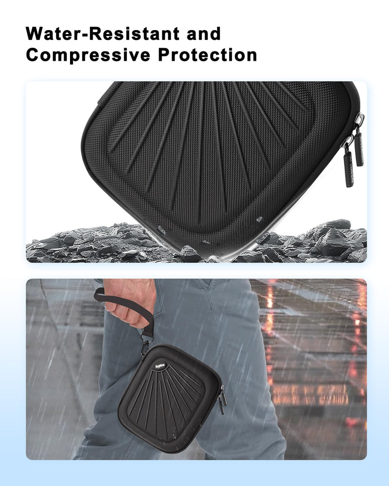 Krypthos Carrying Case Compatible with Compact Portable Handheld Inhaler Nebulizer or Asthma Inhaler for Adults and Kids, Inhaler Spacer Bag, Compact Medical Holder Case (Black) Black - BeesActive Australia