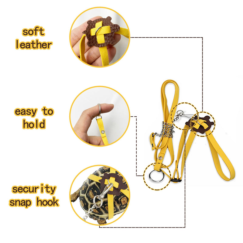 Turtles Playing and Training Toys Set, 1 Adjustable Tortoise Leash 2 Reptile Skateboards 2 Treat Ball, Turtle Fast Skate Accessory Funny Pet Mini Walking Skateboards for Parrot(Yellow Small) Yellow Small - BeesActive Australia