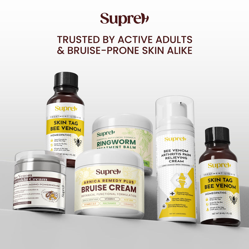SupreH Bee Venom Wart Remover Kit: Maximum Strength Bee Venom Wart Solution with Botanical Skin Restore Cream - for Plantar and Common Wart 30 21 ML - BeesActive Australia