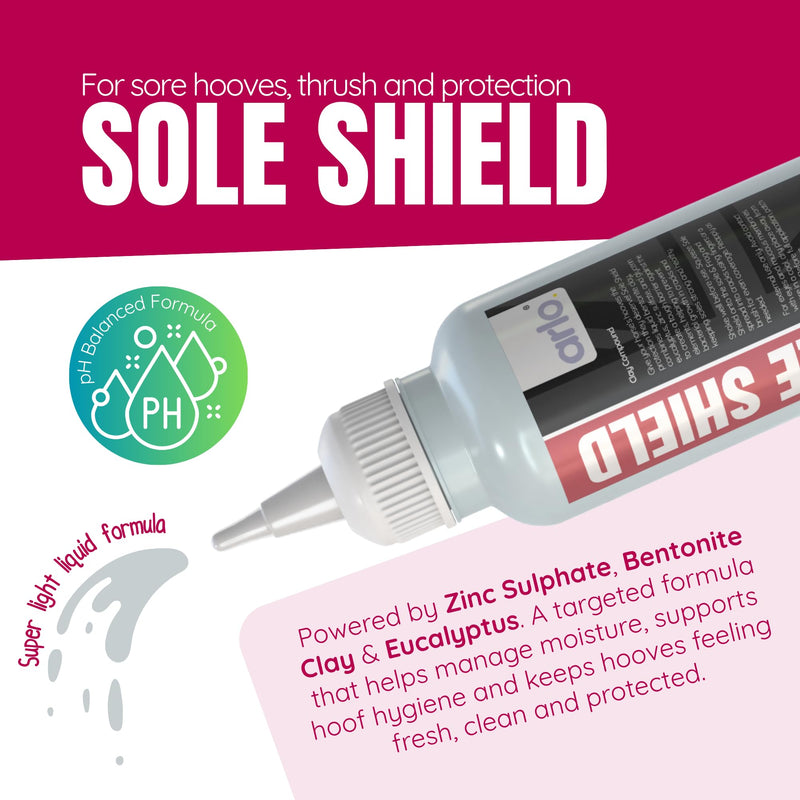 arlo. Sole Shield Liquid Clay Compound 500ml – Hoof Clay, Sole & Frog Protection for Horses | Antibacterial & Antifungal | Zinc Sulphate & Eucalyptus | pH Balanced for Hooves