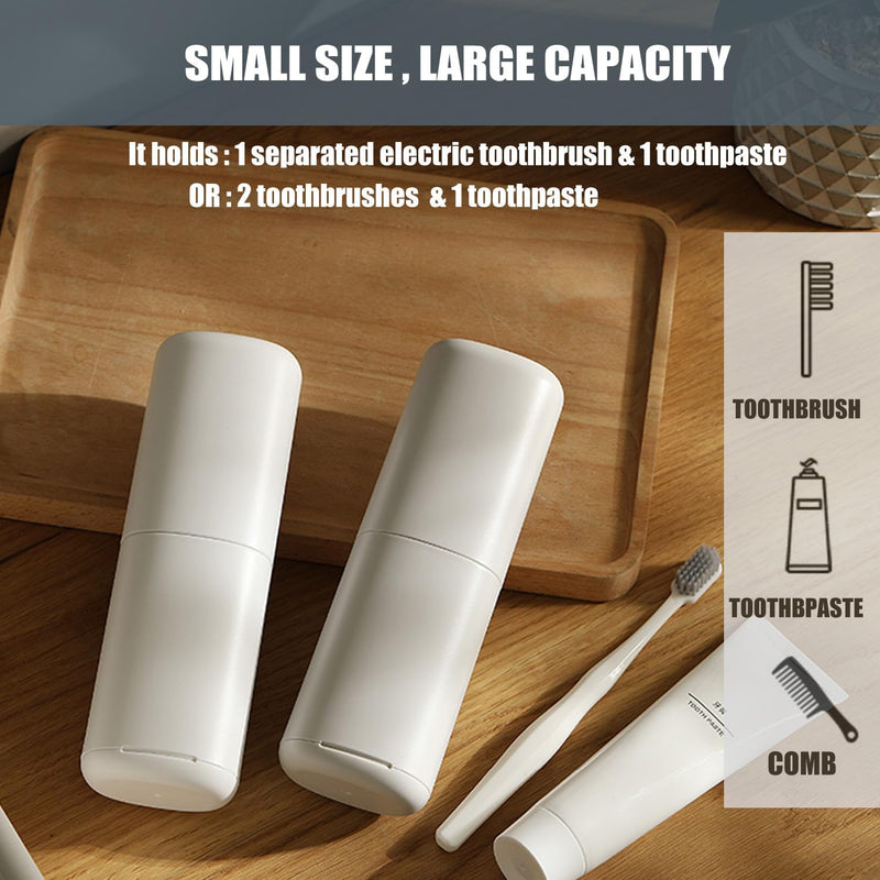 Toothbrush-Travel-Case-Minimalist, Small-Toothbrush-Holder-Easy-Cleaning, Comfortable-Portable-Toothbrush Travel-Container-for-Camping-School-Trip White - BeesActive Australia