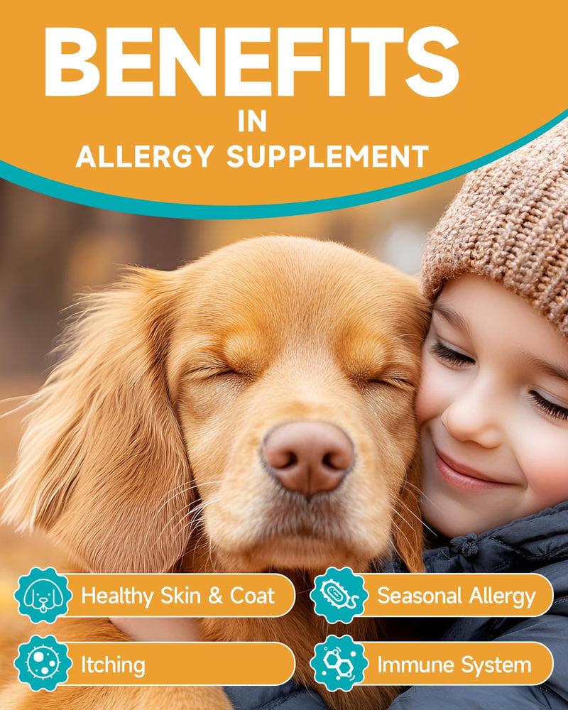 Allergy for dogs - Against itching - Soothes itchy skin, paws, ears - Strengthens the immune system - For dogs that scratch, itch & lick - With chicken flavor, 120 PCS - BeesActive Australia