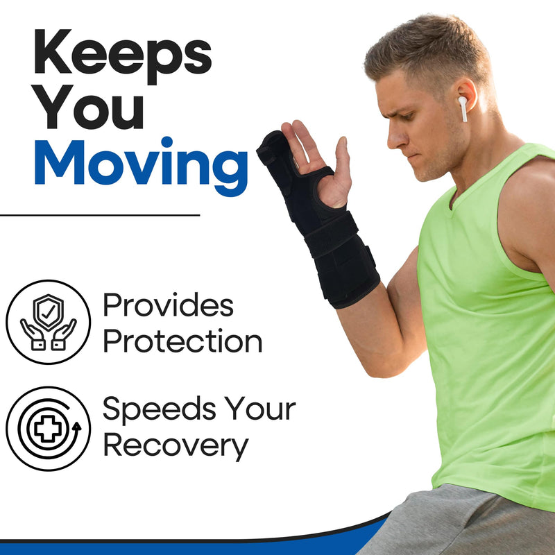 Pinky Finger Splint Boxer Fracture Brace | Ulnar Gutter Splint Hand Brace | Ring & Little Finger Splints | Broken Metacarpal Support Cast | Dupuytren's Contracture | Boxers Pinky Braces (SMALL RIGHT) Right Hand Black Small