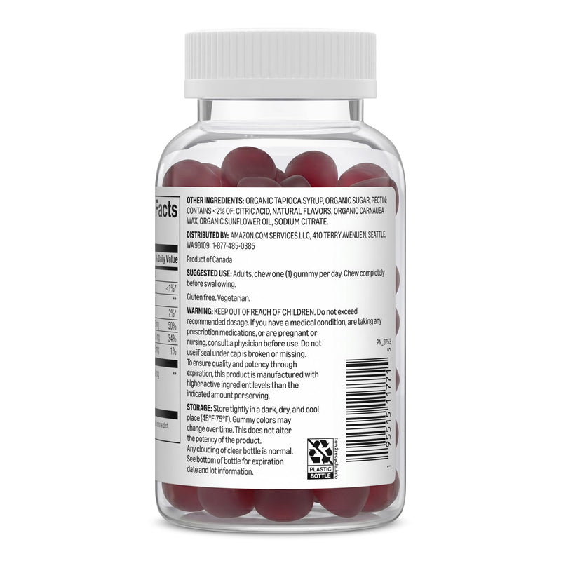 Amazon Basics Adult Elderberry 50 mg Gummy, 120 Count