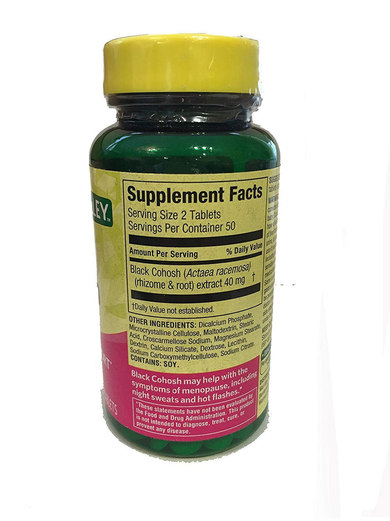 Black Cohosh Extract. 100 Tablets