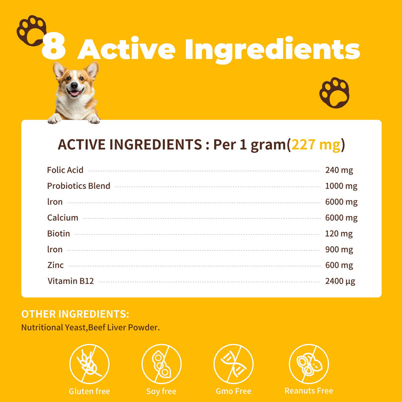Heart Support Supplement for Dogs Aids B12& Folate Circulatory Strength, Antioxidant Cardiovascular Support, Heart Muscle Function Support DNA Synthesis & Seeking Health Prenatal 4.2oz Powder