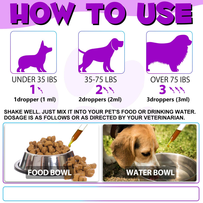 Dog Vitamins and Supplements, Dog Vitamin Liquid for Hip and Joint, Skin Coat, Skin Health, Gut Health, Heart Health, 15 in 1 Multivitamin for Dogs All Breeds and Ages, Dogs Herb Supplement (60ml) Vitamin for Dogs